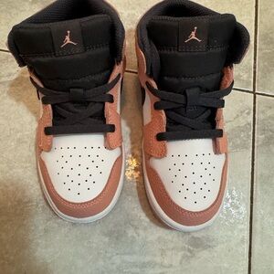 Jordan Kids' Black and Pink Sneakers